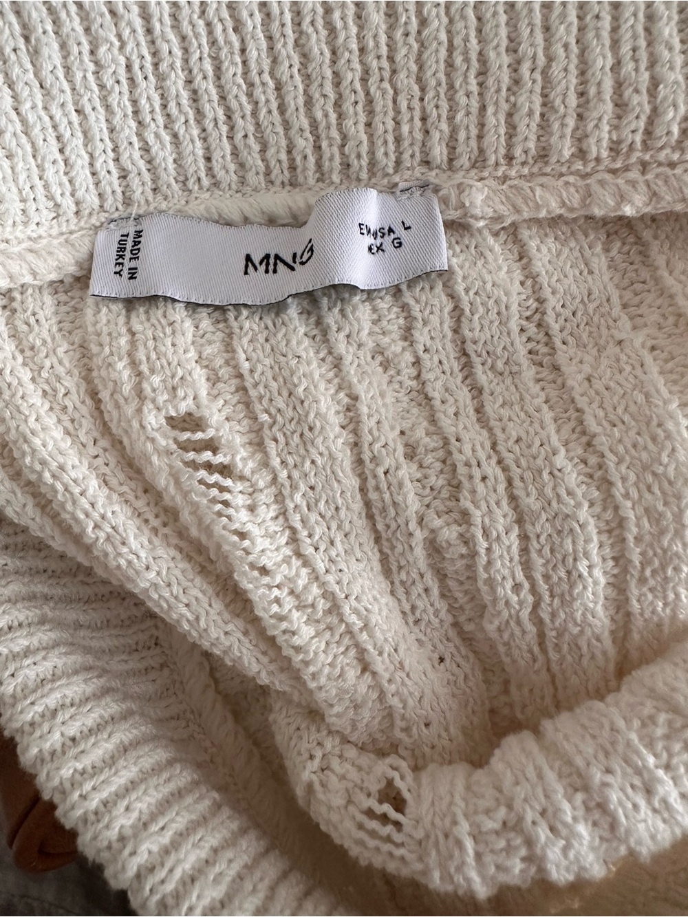 Mango Cream Ribbed Knit Midi Skirt - Picture 4 of 4